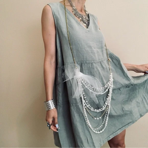 Brand New 100% linen dress Lucky brand - Picture 4 of 13